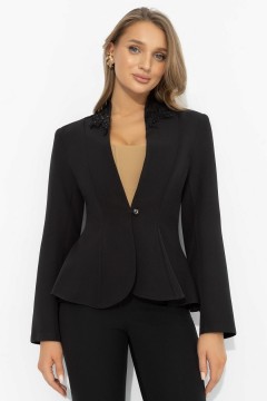 Жакет чёрный с декоративным воротником Charutti