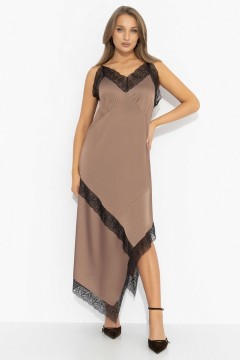 Платье‑комбинация из шёлка коричневого цвета Charutti