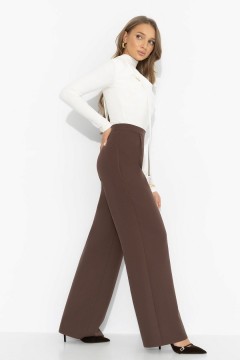 Брюки шоколадного цвета с защипами Charutti(фото3)