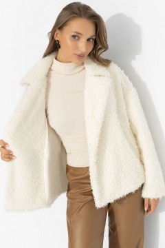 Полупальто белое из экомеха Charutti(фото3)