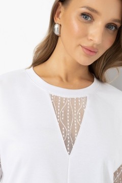 Футболка белая с длинным рукавом Charutti(фото4)