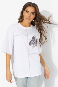 Футболка белая со швами наружу Charutti(фото2)