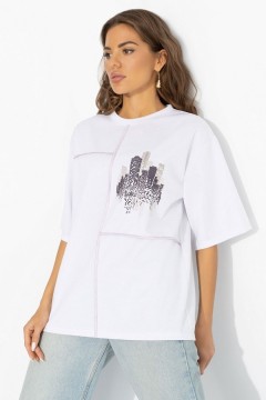 Футболка белая со швами наружу Charutti(фото4)