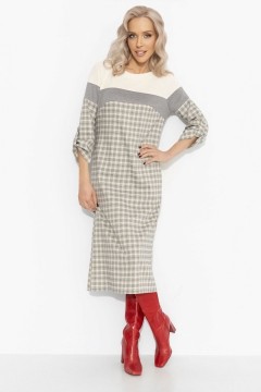 Платье трикотажное в клетку с акцентной спинкой Charutti(фото2)