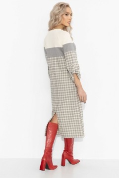 Платье трикотажное в клетку с акцентной спинкой Charutti(фото5)