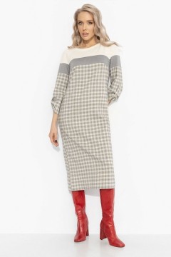 Платье трикотажное в клетку с акцентной спинкой Charutti(фото6)