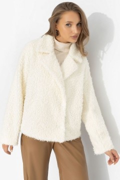 Полупальто белое из экомеха Charutti