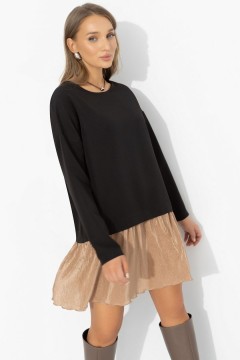 Платье чёрное с юбкой-гофре Charutti(фото7)