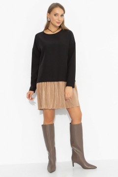 Платье чёрное с юбкой-гофре Charutti(фото5)