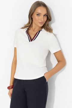 Футболка-поло белая с коротким рукавом Charutti(фото3)
