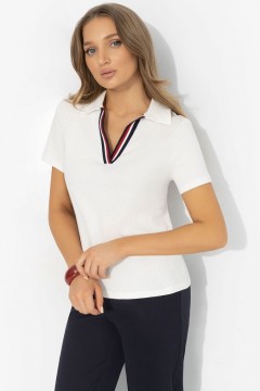 Футболка-поло белая с коротким рукавом Charutti(фото7)