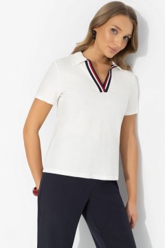 Футболка-поло белая с коротким рукавом Charutti(фото5)