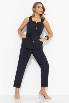 Жилет тёмно-синий с поясом Charutti(фото2)