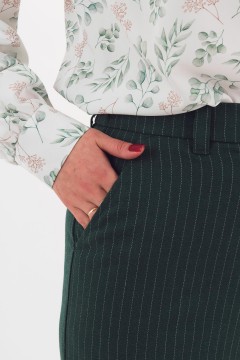 Брюки классические тёмно-зелёные в полоску Braslava(фото3)