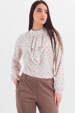Блузка молочного цвета с принтом Braslava