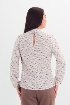 Блузка молочного цвета с принтом Braslava(фото5)