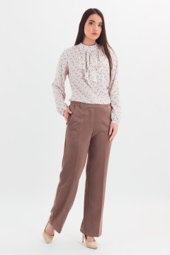 Блузка молочного цвета с принтом Braslava(фото2)