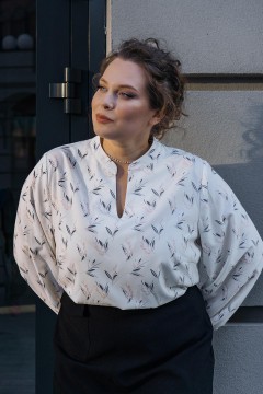 Блузка молочного цвета с длинными рукавами Braslava(фото3)