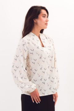 Блузка молочного цвета с длинными рукавами Braslava(фото7)