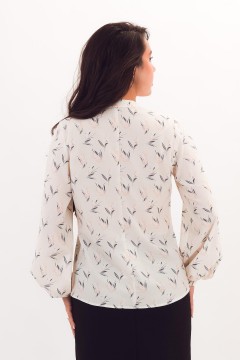 Блузка молочного цвета с длинными рукавами Braslava(фото5)