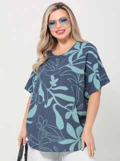 Блузка синяя с короткими рукавами Dora(фото3)