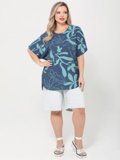 Блузка синяя с короткими рукавами Dora(фото7)