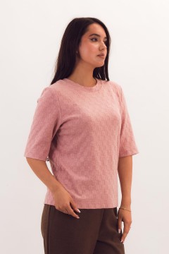 Футболка трикотажная светло-розового цвета Braslava(фото4)