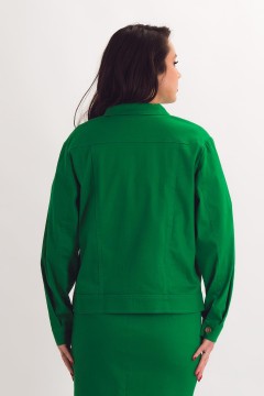 Жакет укороченный ярко-зелёный в джинсовом стиле Braslava(фото7)