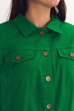 Жакет укороченный ярко-зелёный в джинсовом стиле Braslava(фото4)