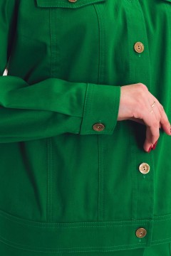 Жакет укороченный ярко-зелёный в джинсовом стиле Braslava(фото6)