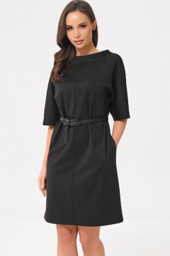 Платье трикотажное чёрное с карманами Priz