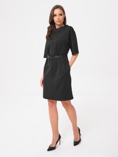 Платье трикотажное чёрное с карманами Priz(фото2)