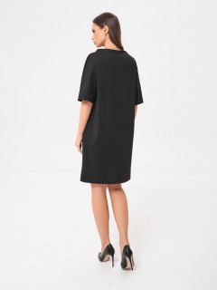 Платье трикотажное чёрное с карманами Priz(фото5)