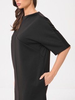 Платье трикотажное чёрное с карманами Priz(фото3)