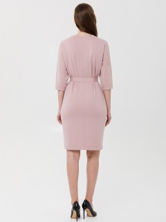 Платье трикотажное розовое с поясом Priz(фото5)