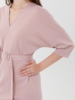 Платье трикотажное розовое с поясом Priz(фото3)