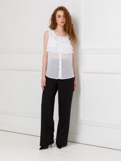 Блузка белая с воланами и съёмным бантом Priz(фото2)