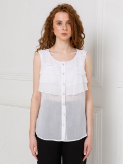 Блузка белая с воланами и съёмным бантом Priz(фото4)