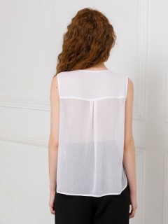 Блузка белая с воланами и съёмным бантом Priz(фото5)