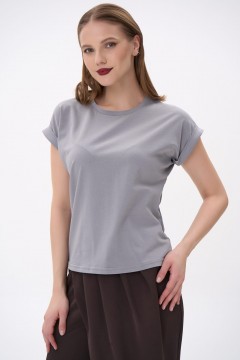 Футболка тёмно-серая из плотного хлопка Elza