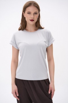 Футболка серая из плотного хлопка Elza(фото3)