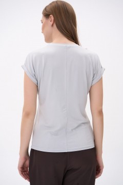 Футболка серая из плотного хлопка Elza(фото7)