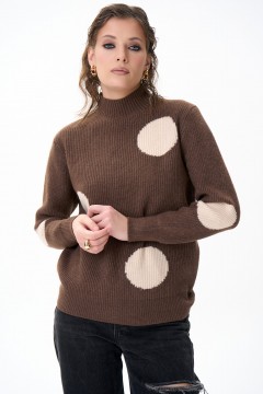 Свитшот тёплый шоколадного цвета с принтом Elza(фото7)