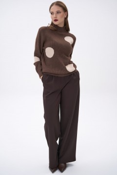 Свитшот тёплый шоколадного цвета с принтом Elza(фото4)