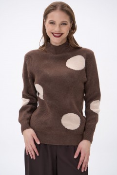 Свитшот тёплый шоколадного цвета с принтом Elza(фото3)