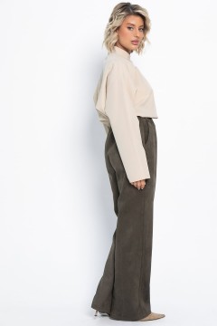 Рубашка бежевая с дизайнерской розой LT collection(фото5)