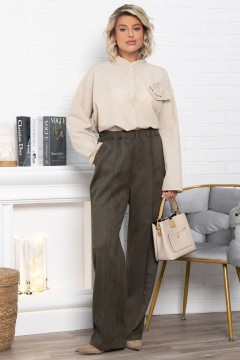 Брюки зелёные замшевые LT collection