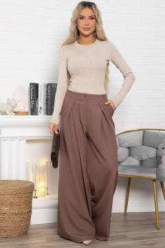 Брюки-палаццо классические в коричневом цвете LT collection(фото11)