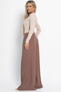 Брюки-палаццо классические в коричневом цвете LT collection(фото6)
