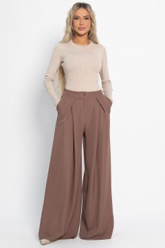 Брюки-палаццо классические в коричневом цвете LT collection(фото8)
